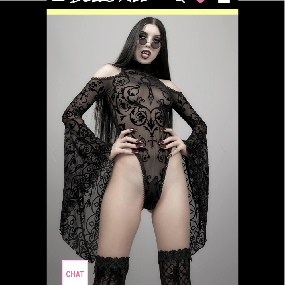Velvet mesh body suit widow xxl